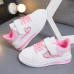 Girl Casual Sports Letter Heart Embroidered Soft Sole Sports Shoes