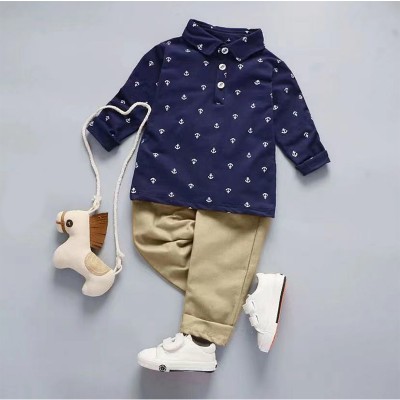 【12M-5Y】Boys 2 Piece Anchor Shirt And Pants Set