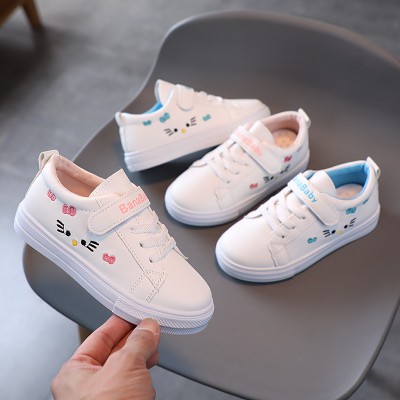 Girls Cartoon Embroidery Sneakers