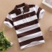 【18M-11Y】Boys Multicolor Cotton Striped Short-sleeved Polo Shirt