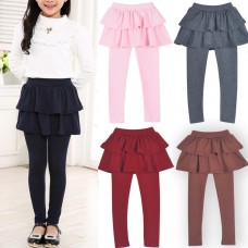 【2Y-11Y】Girls Multicolor Ruffle Leggings