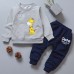 【9M-4Y】2-piece Unisex Giraffe Print Long-sleeved Sweatshirt And Pants Set