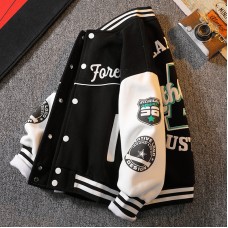 【3Y-12Y】Boys Letter Print Baseball Jacket - 4127