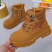 Boys Letter Print Lace Up Martin Boots