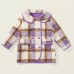 【18M-8Y】Girls Thick Purple Plaid Tweed Coat