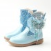 Girls Thick Rhinestone Pearl Butterfly Boots