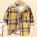 【18M-7Y】Boys Multicolor Plaid Long Sleeve Shirt (Only Shirt) - 4111