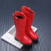 Girls Thick Solid Color PU Leather High Boots