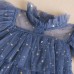 【2Y-8Y】Girls Star Mesh Ruffle Short Sleeve Dress