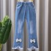 【2Y-9Y】Girl Fashion Blue Jeans