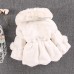 【18M-9Y】Girls Pom Pom Thick Faux Fur Coat - 3163