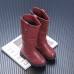 Girls Thick Solid Color PU Leather High Boots