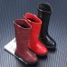 Girls Thick Solid Color PU Leather High Boots