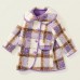 【18M-8Y】Girls Thick Purple Plaid Tweed Coat