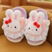 Girls Thick Fluffy Bunny Slippers