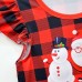 【2Y-10Y】3-piece Girls Christmas Print Short Sleeve Dress With Hair Accessories And Socks