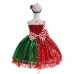 【3Y-10Y】2-piece Girls Christmas Sequin Sleeveless Princess Dress With Hairband