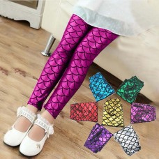 【2Y-11Y】Girls Multicolor Mermaid Leggings