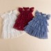 【2Y-8Y】Girls Star Mesh Ruffle Short Sleeve Dress