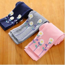 【12M-11Y】Girls Cotton Multicolor AppliquÃ©d Leggings