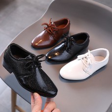 Boys Solid Color PU Leather Shoes