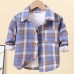 【18M-7Y】Boys Multicolor Plaid Long Sleeve Shirt (Only Shirt) - 4111