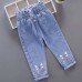 【18M-7Y】Girls Cartoon Print Jeans - 7137