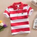 【18M-11Y】Boys Multicolor Cotton Striped Short-sleeved Polo Shirt